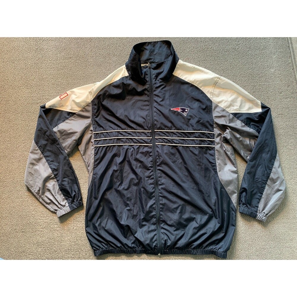 Mens NFL PATRIOTS windbreaker Jacket sz XL new england football team sport Blue